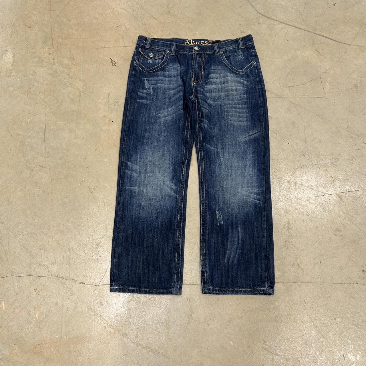 Y2K Akices Baggy Saint Jeans – Size 38 x 30, Good Condition