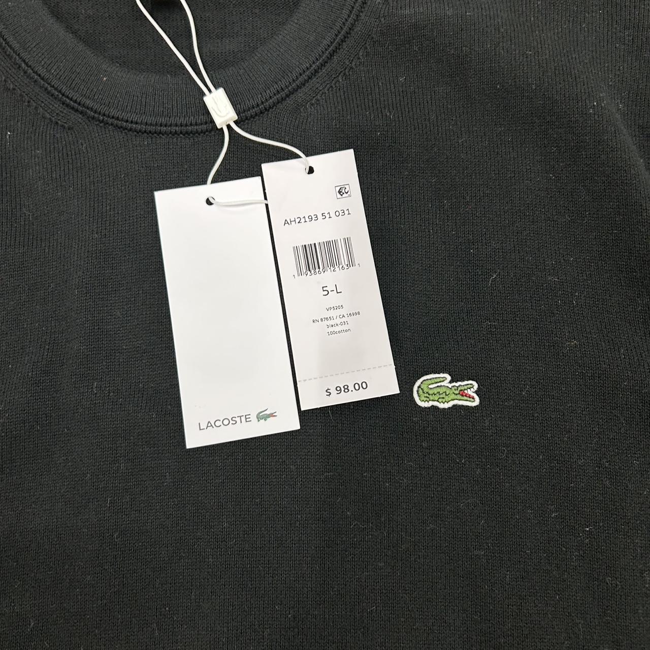 Lacoste Black Sweater – Size L, Brand New with Tags