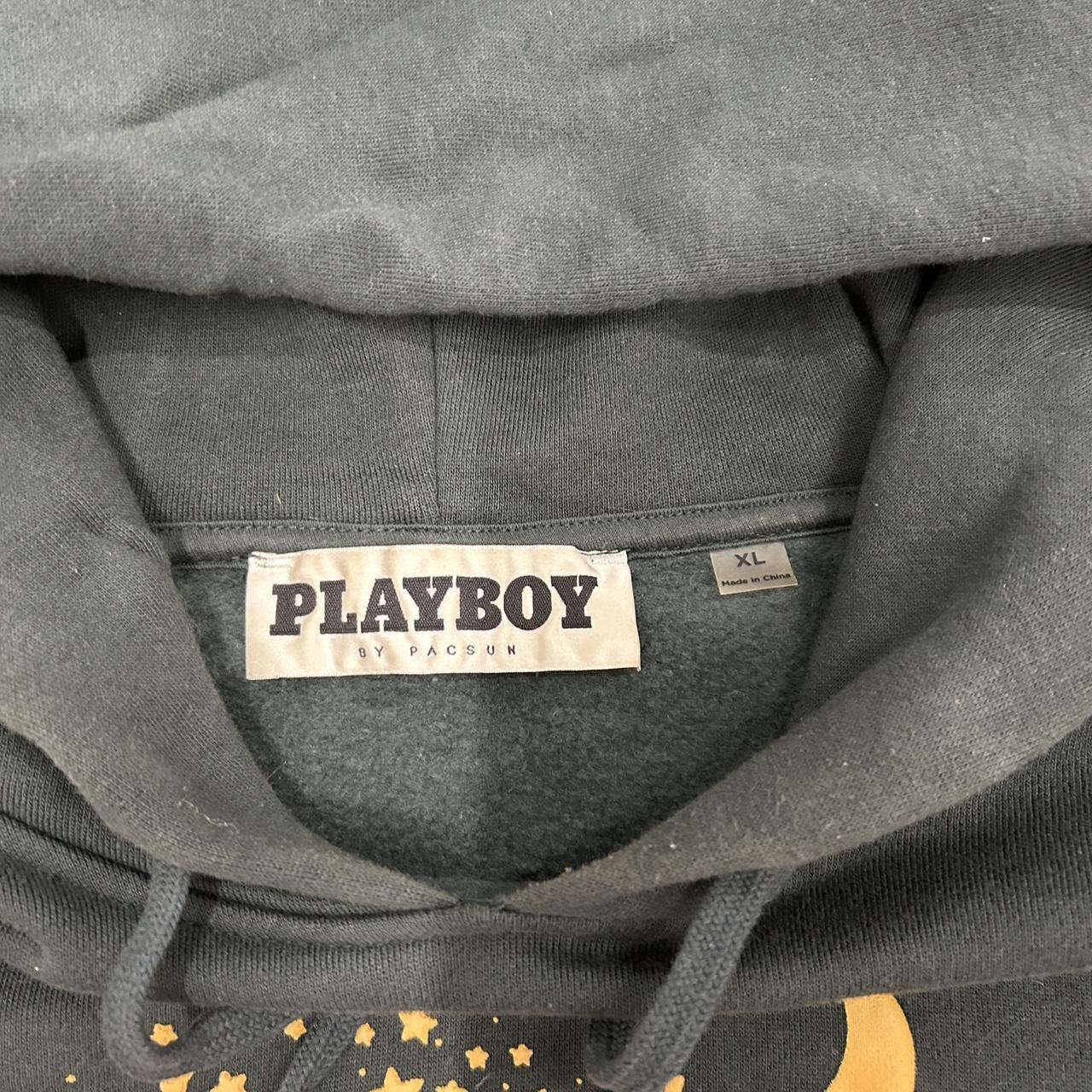 Pacsun x Playboy Dark Green Hoodie – Size M, Good Condition, Stain Shown